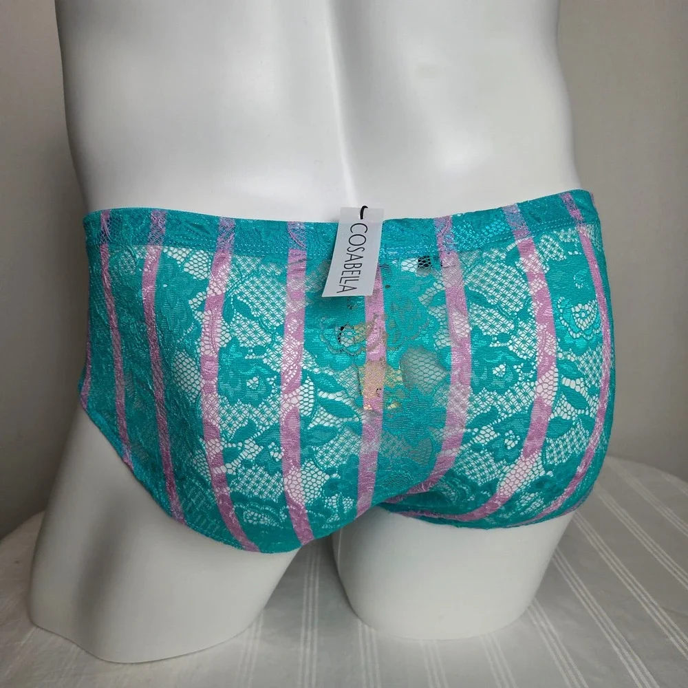 Cosabella Men Luxury Italian Floral Lace Comfort Micro Brief Designer Underwear